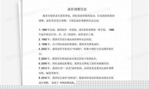油价调整历史答题模板_油价调价历史